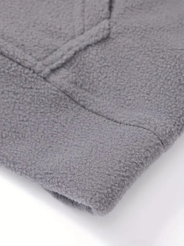 Sudadera para hombre de color sólido con media cremallura