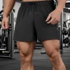 Pantalones cortos deportivos para hombre con tejido de fibra pegajosa